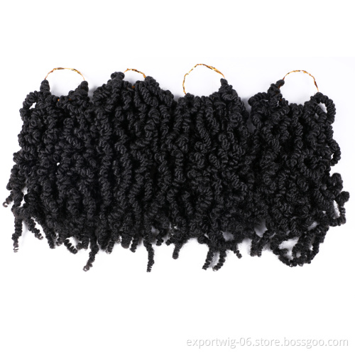 Pre-twisted Spring Twist Crochet Hair Extension Curly Spring Twist Braiding Hair Synthetic Fiber Solid And Mix Color